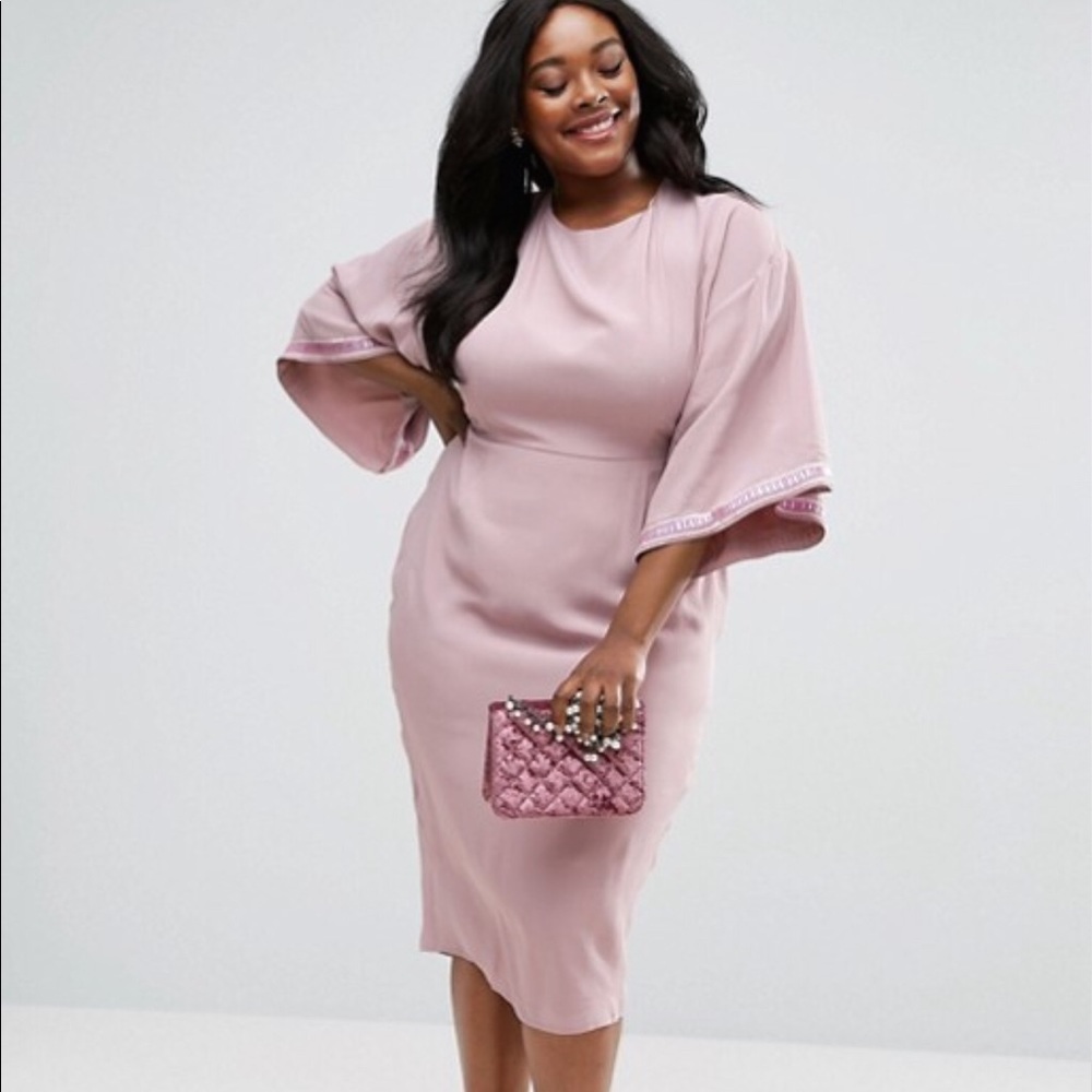 ASOS Curve Embellished Kimono Midi Dress NWT